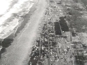 Cartolina d'epoca. Long Beach, vista dall'alto. Washington. RPPC. PMK 1957 (H1) - Foto 1 di 7