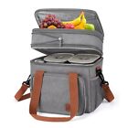 17L Insulated Lunch Bag For Men & Women Expandable Double Deck Tote Cooler Box