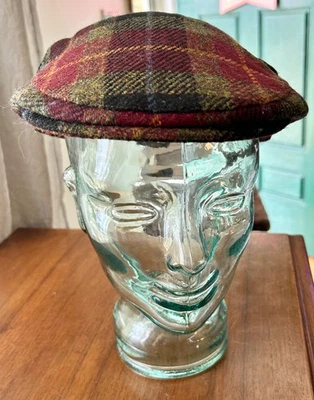 Boné Jaxson + James Newsboy - Callanish Harris lã tweed hera vermelho + verde M - Novo com etiquetas - Imagem 1 de 4