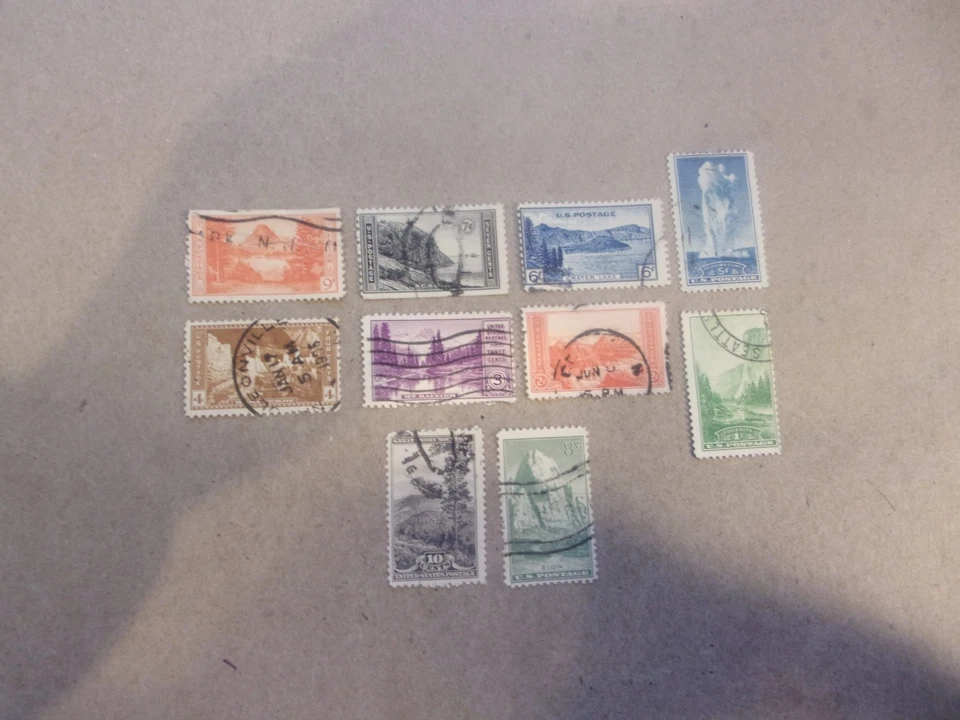 USA Used, 1934 National Parks, Complete Set of 10. Scott #740-49 - Image 1 of 1