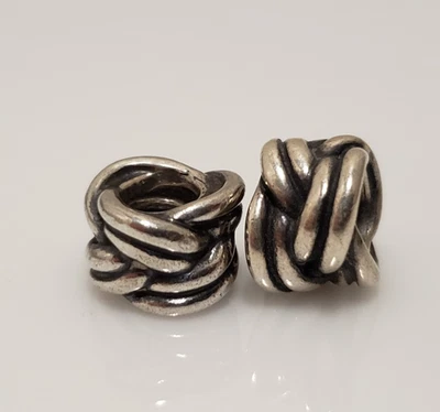 Set of 2 Pandora Sterling Silver Forget Me Knot Bead Charms 790484 - Image 1 of 4