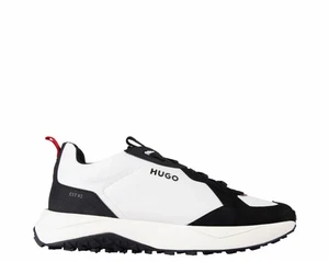 Herren HUGO Turnschuhe Weiß Freizeit Turnschuhe mit Logo Kane Runn - Größe 11 - Bild 1 von 8