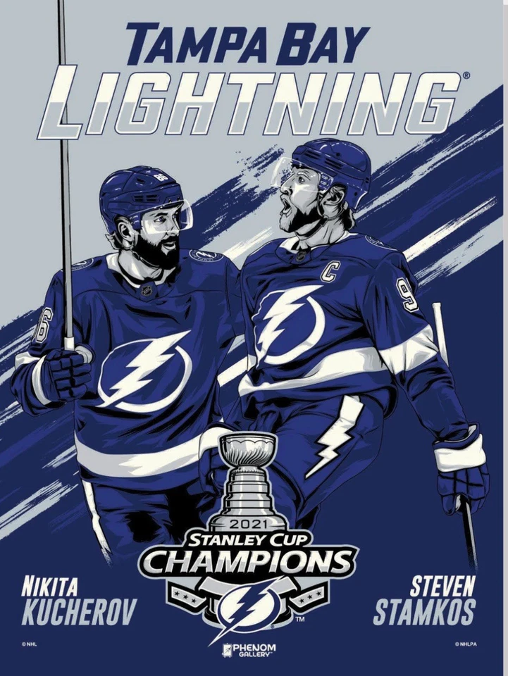 18x24 NHL Poster : TAMPA BAY LIGHTNING '21 CHAMPS - Image 1 of 1