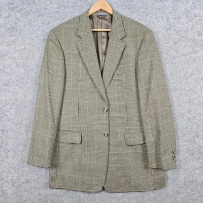 Blazer Warren Sewell Para Hombres Talla 42L Beige Pata de Gallo Bebé Mezcla Alpaca/Lana/Seda Foto 1 de 4