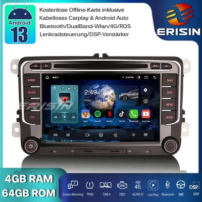 OPS DAB+Android 13 Autoradio GPS Navi Für VW Golf 5/6 Polo Passat Tiguan T5 SEAT - Bild 1 von 4