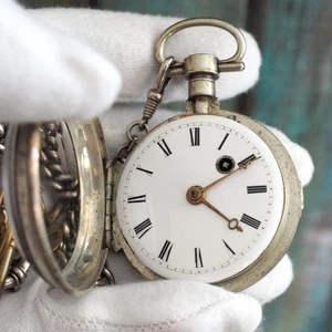 Antique Verge Fusee Pocket Watch • 52mm Case - Well working - Picture 1 of 7