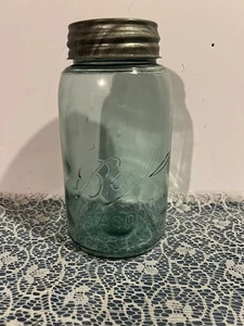 Antikes Kugel Einmachglas 1900-1920 mit Zinkdeckel Quartgröße Blasen - Bild 1 von 6