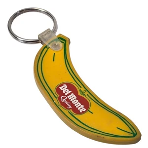 Vintage Del Monte Banana Keychain Advertising Promo Plastic Fruit Key Ring 1970s - Picture 1 of 5