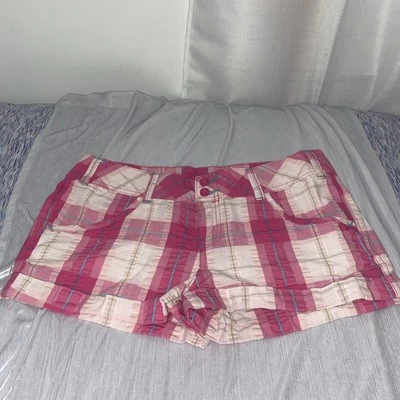 Le Tigre Womens Shorts Size 11 Pink Plaid Juniors Short Shorts New See Note - Image 1 of 4