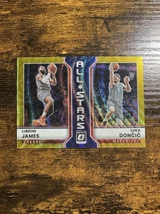2022-23 Donruss Optic All-Stars LeBron James Luka Dončić #1 Gold Wave Prizm /10 - Picture 1 of 2