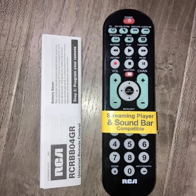 RCA  Universal Remote Model #RCRBB04GR  Backlit Keypad 2012 - Image 1 of 4