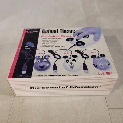 Califone KM-BE Animal Theme Child Sized Mouse Optical Tracker USB w/ PS2 Adapter - Image 1 of 4