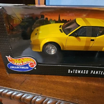 HOT WHEELS DETOMASO PANTERA Yellow  1: 18 scale Die Cast Blue - Image 1 of 3