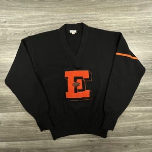 Suéter Letterman Universitario De Colección Para Hombres 44 Punto Arena Cuello en V Parche de Lana Años 40 - Imagen 1 de 8