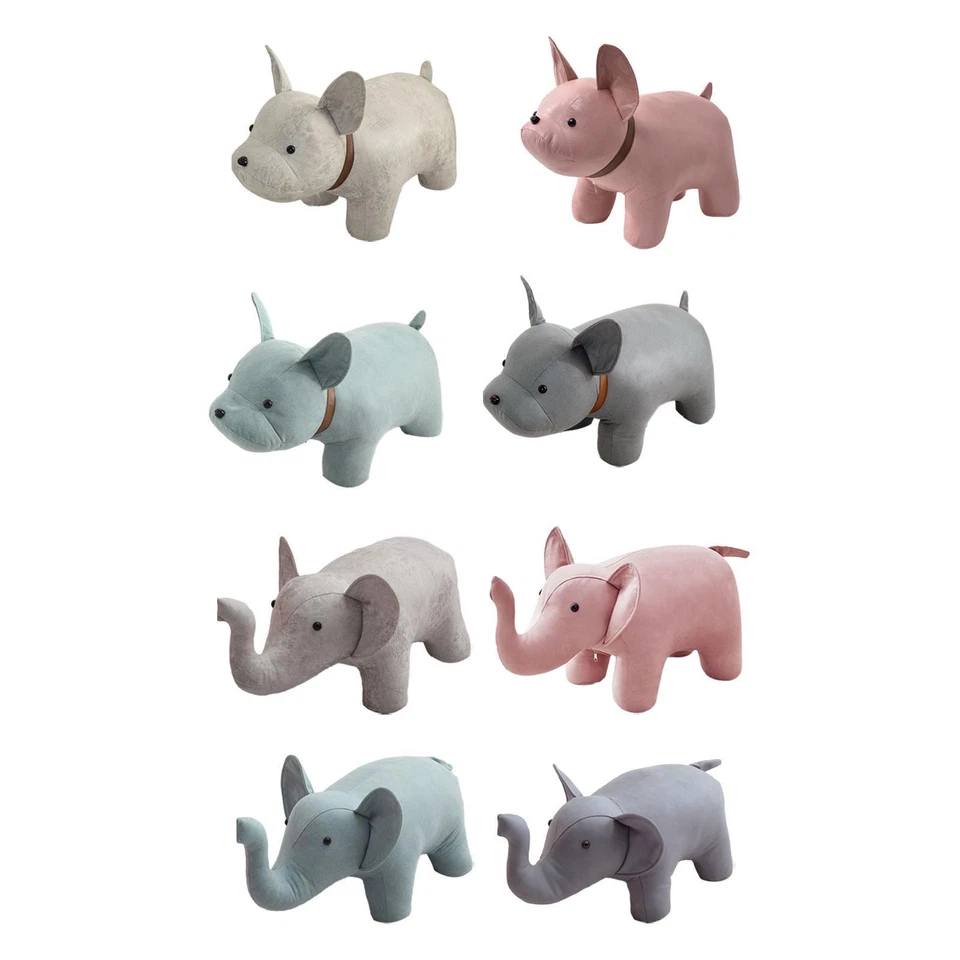 Animal Footstool Storage Cartoon Cute Bench Multifunctional Wood Ottoman Stool - Image 1 of 1