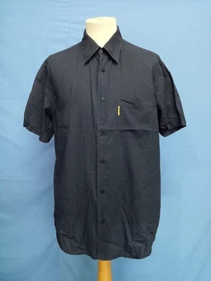 Cool ARMANI JEANS Navy Blue Silky Cotton Men's Casual Shirt Short Sleeve L - Image 1 of 4