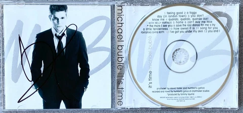 Michael Buble Signed In-Person It's Time CD Cover - Authentic Cover