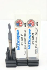 Grupo de fresas de extremo de carburo de 3-3 mm 2 flautas fondo plano regular TiAlN (CB1-D) - Imagen 1 de 7