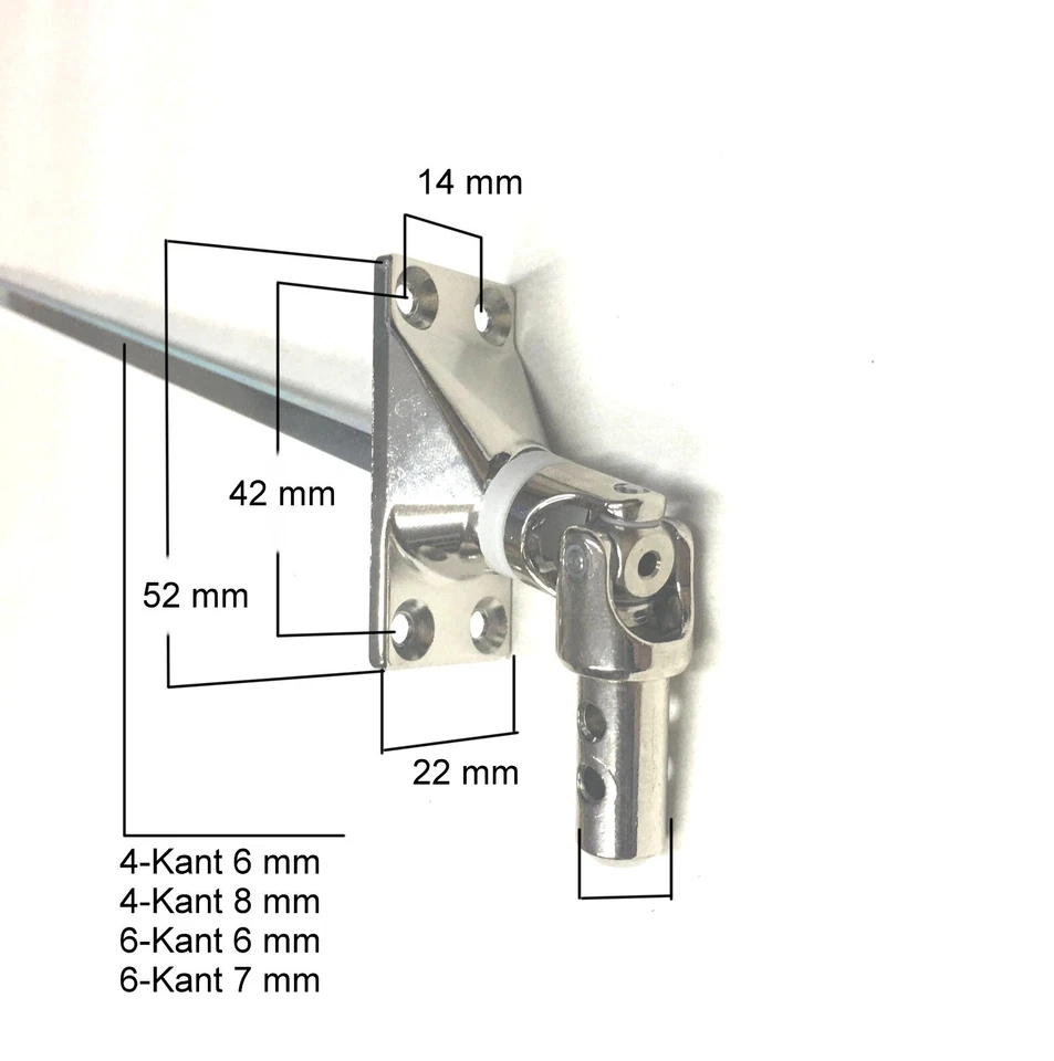 Roller Shutter Crank Joint Crank Joint Spherical Bearing 22x52 Roller Shutter 4 Hole Plate CH - Image 1 of 1