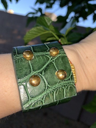 Bracciale Coccodrillo Dennis Basso J. Mendel Verde Oro Hermès Qualità $900