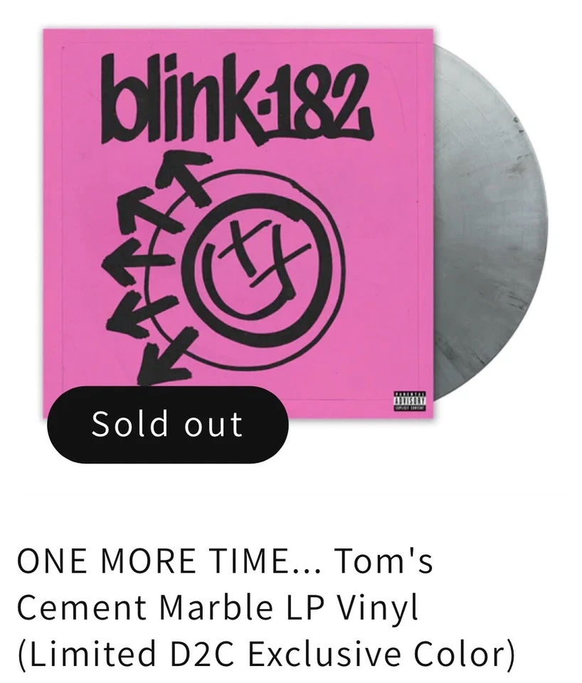 SEALED Blink 182 - One More Time TOM DELONGE Cement marble color vinyl record - Image 1 of 1