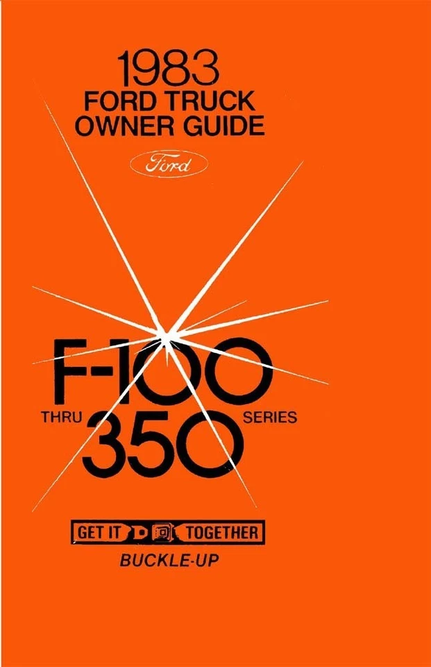 1983 年福特 F-100 至 F-350 卡车车车主手册用户指南操作员书籍保险丝 — 第 1/1 张图片