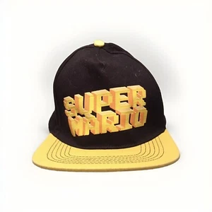Super Mario Kids Size Snapback Hat With Yellow Bill And Trim Distressed - Picture 1 of 11