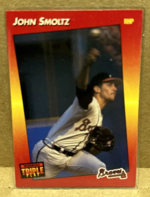 1992 Donruss Triple Play John Smoltz Card #172 - Atlanta Braves RHP - Image 1 of 2