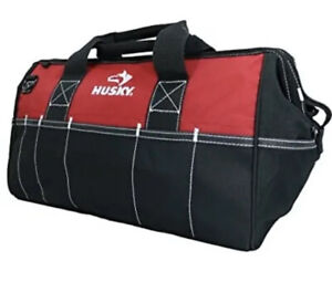 Husky 18" Water-Resistant Contractor Tool Bag with Shoulder Strap