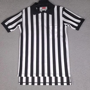 Rawlings Referee Polo Jersey Shirt Small Black White Striped Quarter Zip Sports - Picture 1 of 15