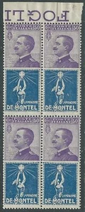 1924-25 REGNO PUBBLICITARI 50 CENT DE MONTEL QUARTINA MNH ** - RE29-10 - Picture 1 of 1