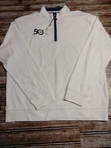 Johnnie O White 1/4 Zip Long Sleeve Pull Over Shirt Size Large New With Tags - Picture 1 of 8