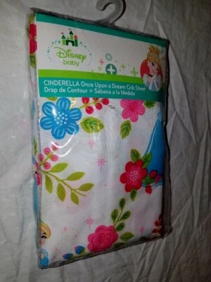 Disney Bebé Cenicienta Érase una vez un sueño Sábana Ajustable Cuna Princesa Flores Foto 1 de 4