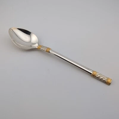 Wallace Golden Aegean Weave Sterling Silver Oval Soup Spoon - 7 1/4" - Image 1 of 3