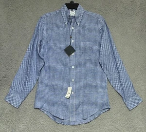 Camisa de guinga Brooks Brothers Regent Baird McNutt de lino irlandés puro para hombre S NUEVA - Imagen 1 de 9
