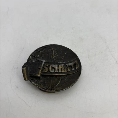 Hebilla de cinturón de cerveza Schlitz vintage malta licor globo bergamota latón funciona Foto 1 de 4