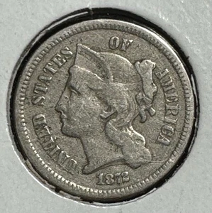 1872 Three Cent Copper Nickel in XF condition - Picture 1 of 4