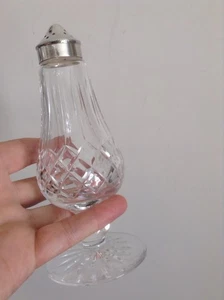 Vtg Waterford Crystal EPNS Silver Top Footed Shaker Pre1986 Lismore Pattern? - Picture 1 of 15
