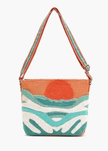 America & Beyond EMBELLISHED MESSENGER CROSSBODY Bag / Purse Make Waves - Picture 1 of 5