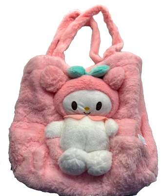 Melody Cat White Pink Furry Tote Bag E1 NWT Make Offer - Image 1 of 4