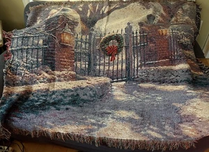 Tapiz de vacaciones Thomas Kinkade DIFÍCIL DE ENCONTRAR - Imagen 1 de 2