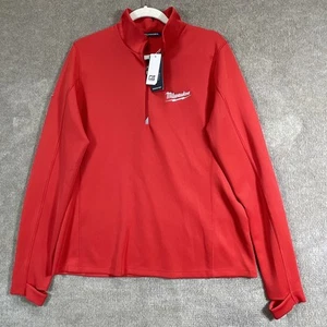 Cutter & Buck Pullover Mens XL Red Milwaukee CB DryTec 50+ Quarter Zip Jacket - Picture 1 of 15