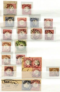 THURN und TAXIS 1872 NACHVERWENDUNGEN AUF BRUSTSCHILDMARKEN(65086c - Picture 1 of 1