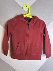 Polo Ralph Lauren Boys Size 4T Red Hoodie Full Zip Sweatshirt Embroidered Pony - Picture 1 of 10