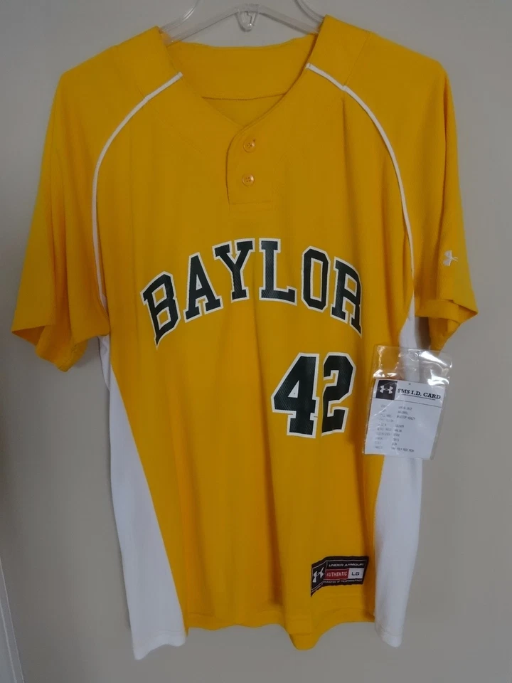 New Baylor Bears # 42 Salesman Sample 2012 Baseball Jersey Men L by Under Armour - Image 1 of 1