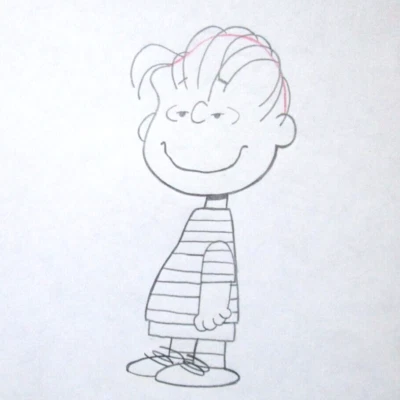 LINUS PEANUTS Charles Schulz ORIGINAL PRODUCTION cel DRAWING snoopy comic art - Image 1 of 2