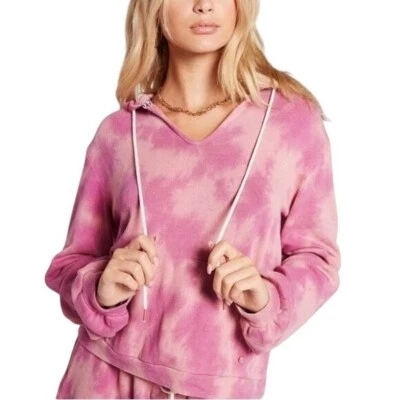 VOLCOM NEW Pullover Hooded Mauve tie-dye sweater hoodie S Beach Coastal Skater - Image 1 of 4
