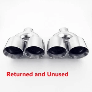 Returned Unused Exhaust Tips 2.5" Inlet Quad 4" Out Angle Cut 9" Length 2PCS - Picture 1 of 5