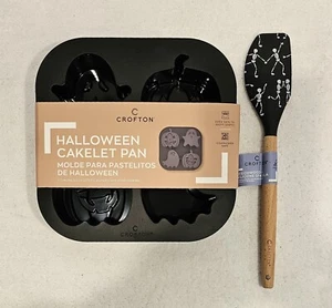 Halloween Silicone Baking Mold & Spatula Set Ghosts Pumpkins Skeletons New - Picture 1 of 6