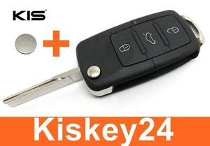 3Tasten Replacement Car Folding Key Housing for VW Audi Seat Skoda+ Battery - Bild 1 von 5